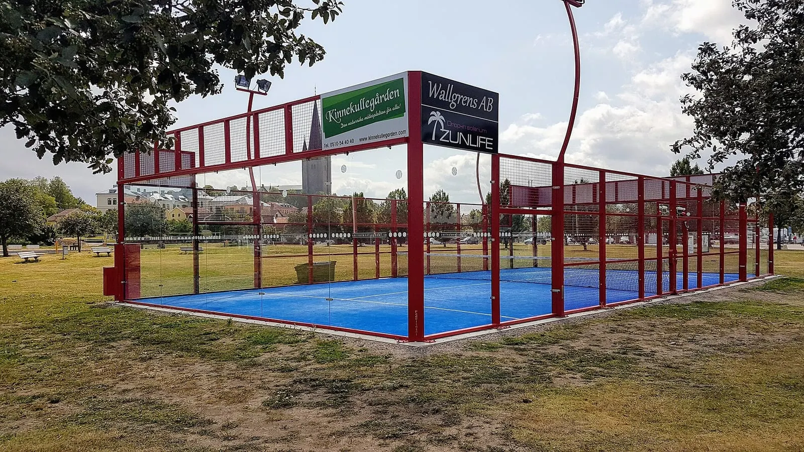Outdoor padel court, representative photo taken in Sweden